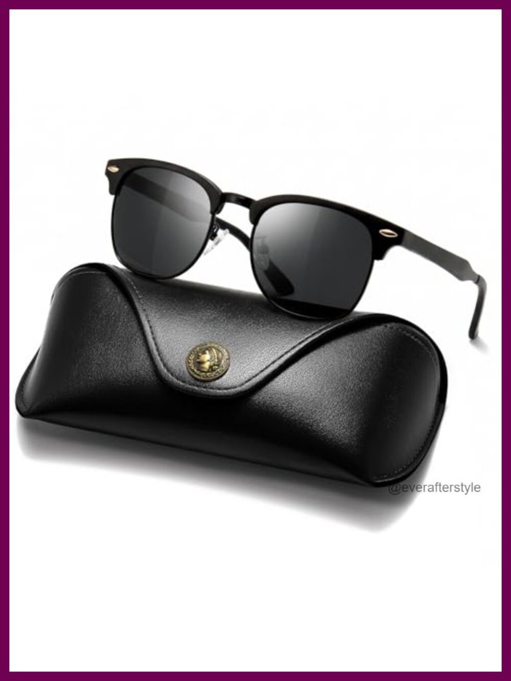 Polarized Sunglasses Half Frame Retro Al-Mg Alloy Metal Unisex Driving
